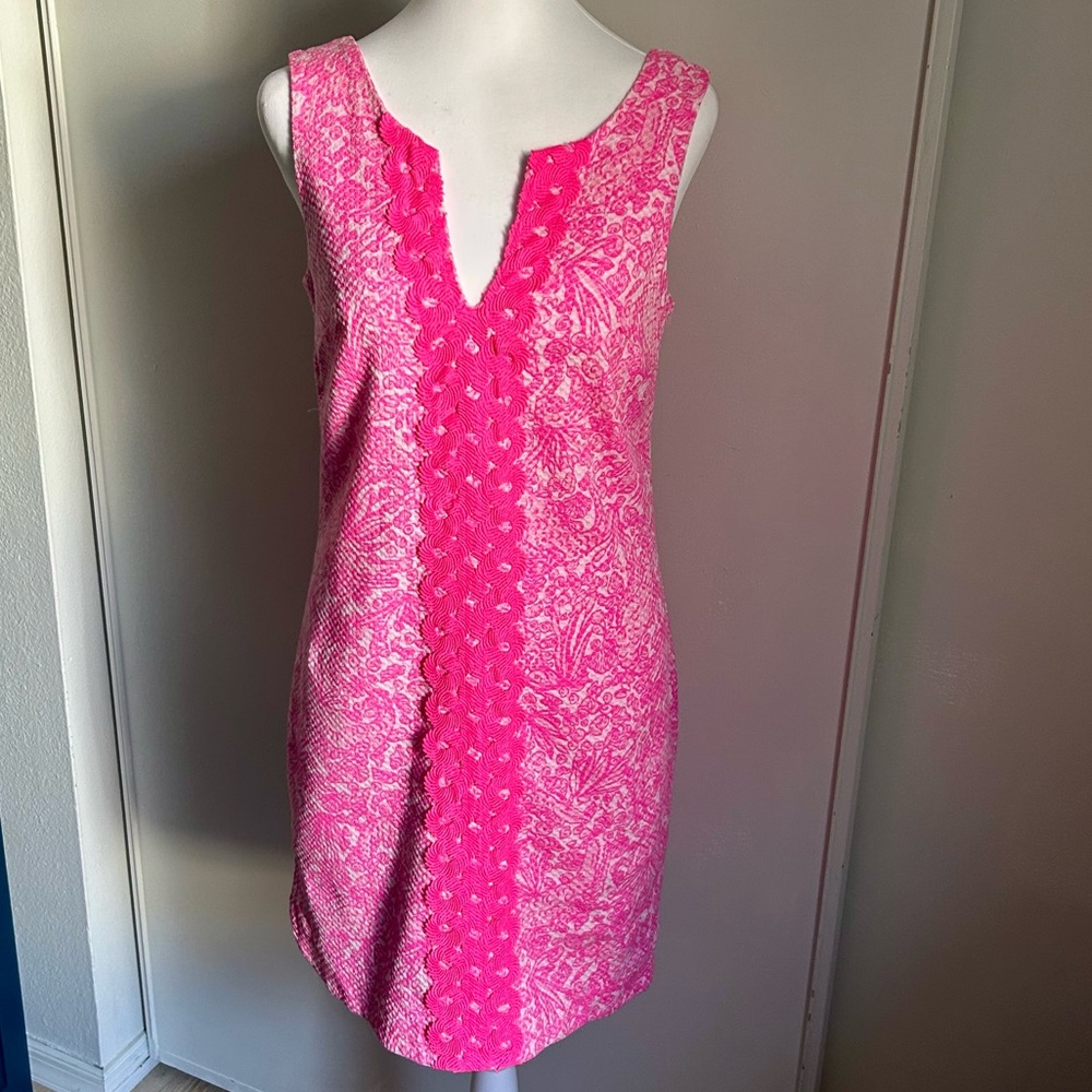 Lilly Pulitzer for Target Vintage Pink Sleeveless Textured Sheath Mini Dress